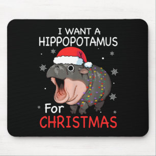 Alfombrilla De Ratón Quiero Hipopótamo Para Navidades Xmas Hippo Para