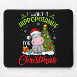 Alfombrilla De Ratón Quiero Hipopótamo Para Navidades Xmas Hippo Para