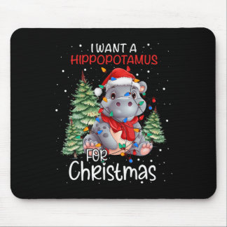 Alfombrilla De Ratón Quiero Hipopótamo Para Navidades Xmas Hippo Para