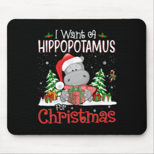 Alfombrilla De Ratón Quiero Hipopótamo Para Navidades Xmas Hippo Para