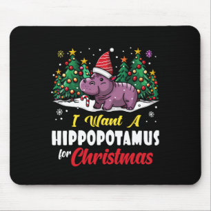 Alfombrilla De Ratón Quiero Un Hipopótamo Para Los Navidades Cuidados N