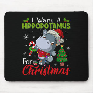 Alfombrilla De Ratón Quiero Un Hipopótamo Para Los Navidades Hippo Cand