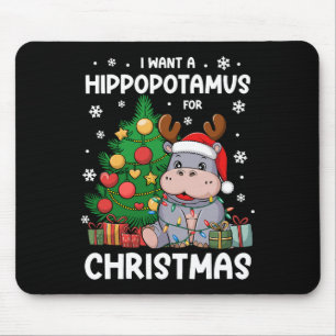 Alfombrilla De Ratón Quiero Un Hipopótamo Para Los Niños Navidades Anim