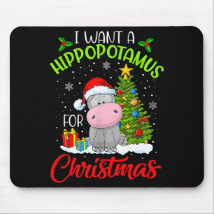 Alfombrilla De Ratón Quiero un hipopótamo para Navidad