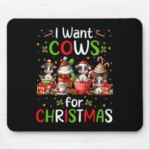 Alfombrilla De Ratón Quiero Vacas Para Navidades Cafetero Granjero
