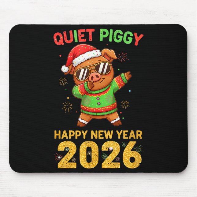 Alfombrilla De Ratón Quiet Ggy Happy New Year 2026 Cute Animal  (Frente)