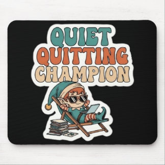 Alfombrilla De Ratón Quiet Quitting Elf Funny Office Humor Dark Mode