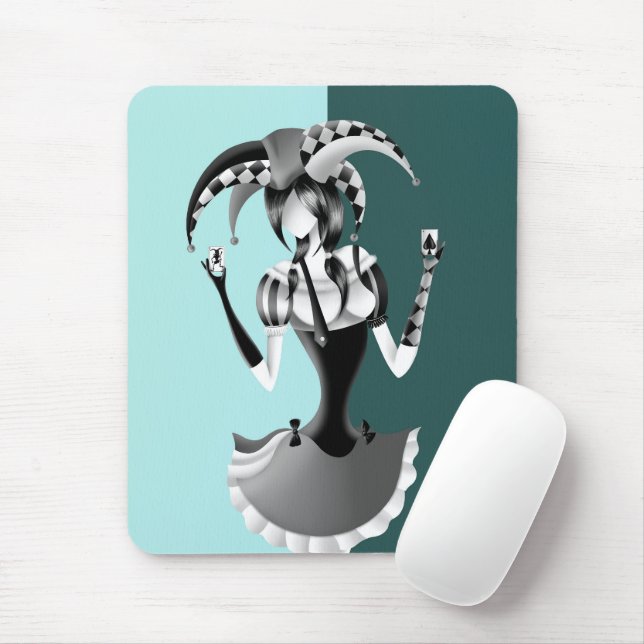 Alfombrilla De Ratón Quirky Jester Green  Mouse Mat (Con ratón)