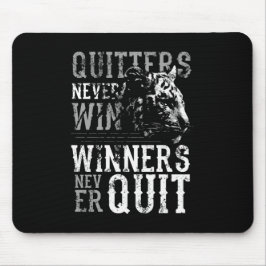 Alfombrilla De Ratón Quitters Nunca Ganan Con Tiger Black Mouse Pad