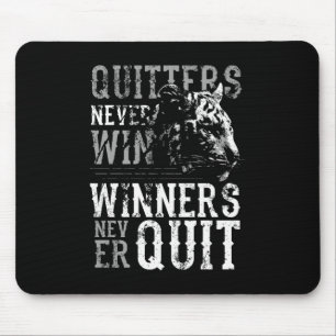 Alfombrilla De Ratón Quitters Nunca Ganan Con Tiger Black Mouse Pad