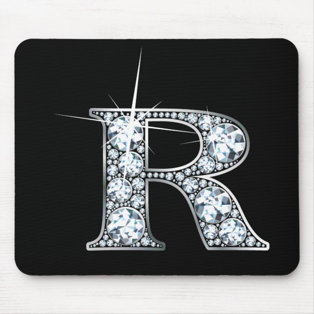 Alfombrilla De Ratón "R" Diamond Bling Mousepad (Frente)