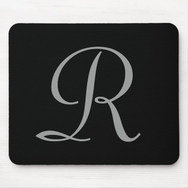 Alfombrilla De Ratón R : Monograma R Elegante Mousepad - Letra inicial (Frente)