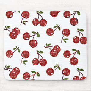 Alfombrilla De Ratón RAB Rockabilly Very Cherry Cherries On White