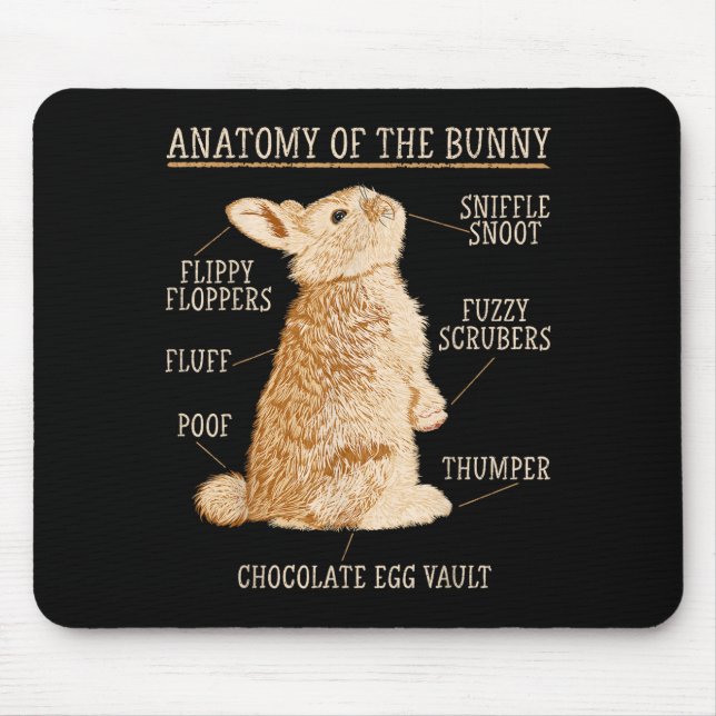 Alfombrilla De Ratón Rabbit Anatomy Bunny Lover Animal Pet Owner  (Frente)