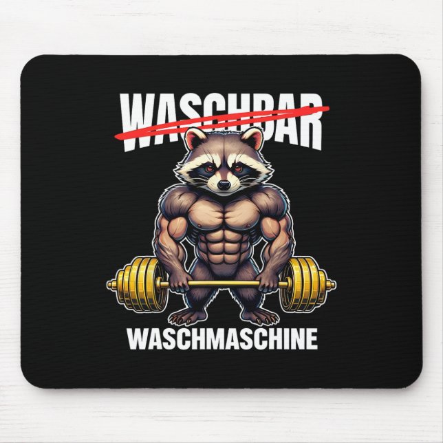 Alfombrilla De Ratón Raccoon Lavadora Bodybuilding Fitness Gym (Frente)