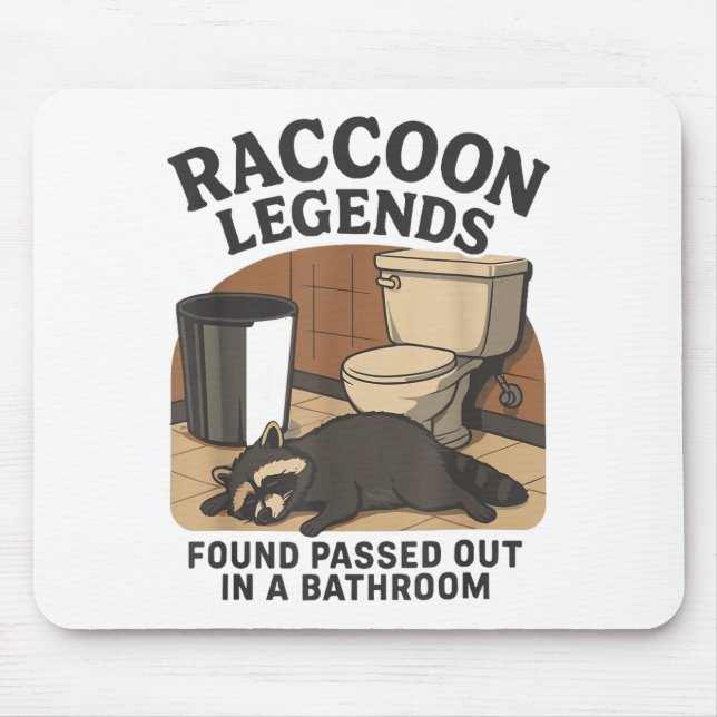 Alfombrilla De Ratón Raccoon Legends Found Ped Out In A Bathroom Trashe (Frente)