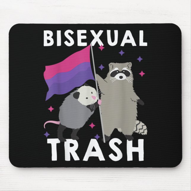 Alfombrilla De Ratón Raccoon LGBT arcoiris del orgullo gay de la basura (Frente)