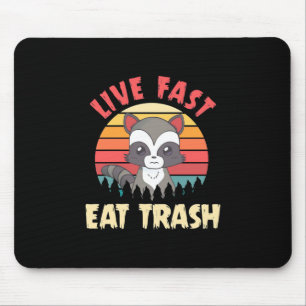 Alfombrilla De Ratón Raccoon Lover Live Fast Eed Trash