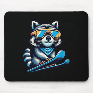 Alfombrilla De Ratón Raccoon Skiper Funny Winter Y Al Aire Libre