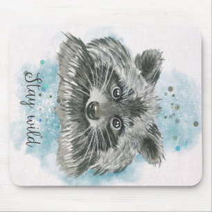 Alfombrilla De Ratón Raccoon Stay Wild Regalo Para Niños