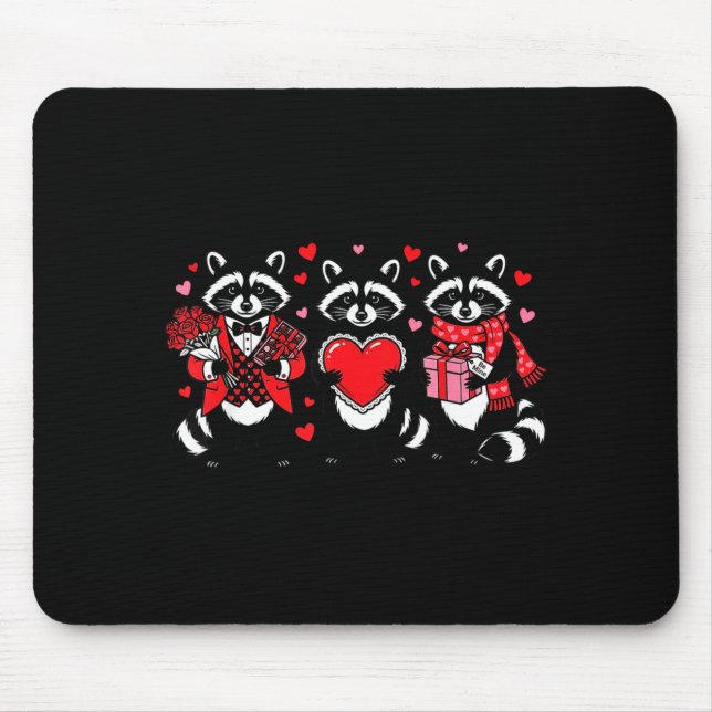 Alfombrilla De Ratón Raccoon Valentines Day Funny Feral Raccoon Love He (Frente)
