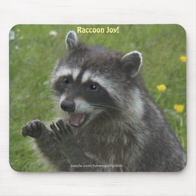 Alfombrilla De Ratón RACCOON WILDLIFE Happiness Mousepads (Frente)