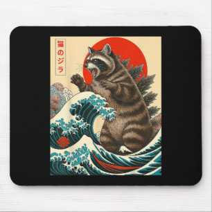 Alfombrilla De Ratón Raccoonzilla Raccoon Hombres de arte divertido jap