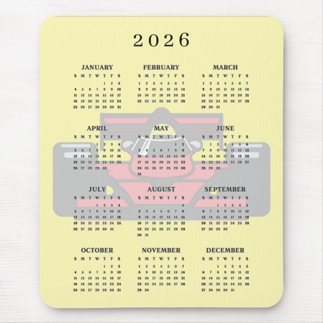 Alfombrilla De Ratón Race Car Design 2026 Calendar Mousepad (Frente)
