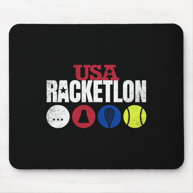 Alfombrilla De Ratón Racketlon - Tenis de mesa Badminton Tenn (Frente)