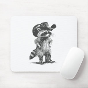 Alfombrilla De Ratón Racoon Cowboy Funny Racoon Gráfica Memes Hombres M