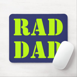 Alfombrilla De Ratón Rad Dad neon verde marina azul tipografía moderna