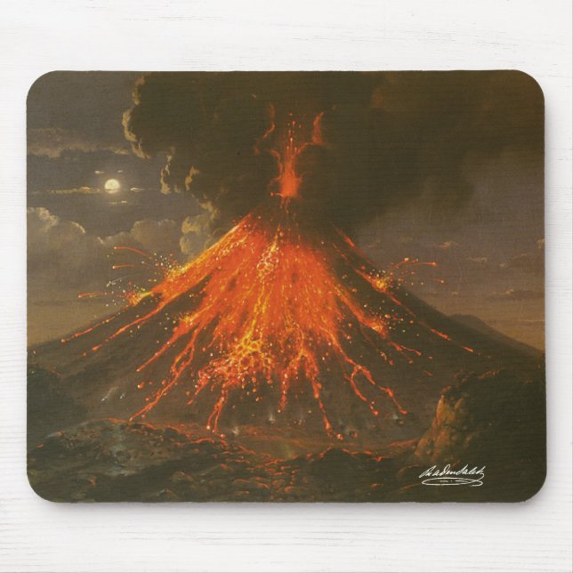 Alfombrilla De Ratón Raden Saleh® Muismat "Mount Merapi on Java" (Frente)
