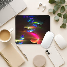 Radiant Spiral Mousepad · Colorful Fractal Art