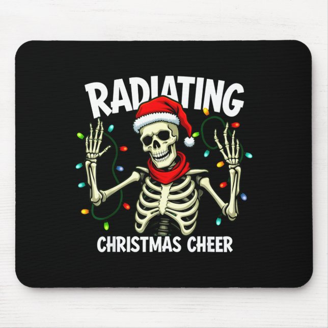 Alfombrilla De Ratón Radiating Christmas Cheer Skeleton Christmas Light (Frente)