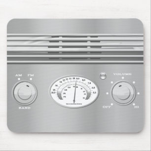 Alfombrilla De Ratón Radio del vintage del cromo
