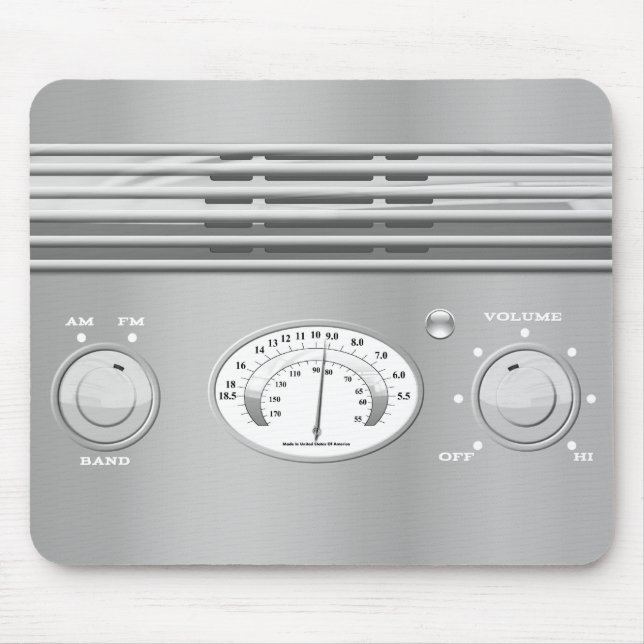 Alfombrilla De Ratón Radio del vintage del cromo (Frente)