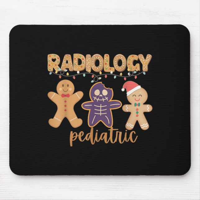 Alfombrilla De Ratón Radiology Tech Pediatric Christmas Gingerbread Man (Frente)