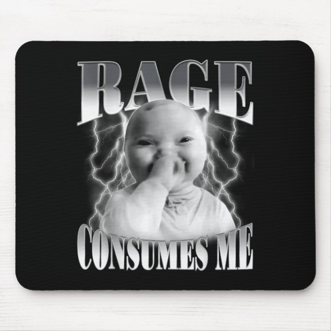 Alfombrilla De Ratón Rage Consumes Me Funny Ai Baby Holding Laugh Brain (Frente)