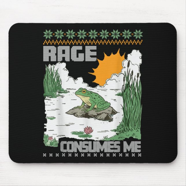 Alfombrilla De Ratón Rage Consumes Me Ugly Christmas Sweaters Funny Fro (Frente)