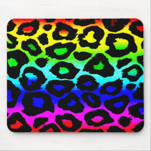 Alfombrilla De Ratón rainbow_leopard_print alterado