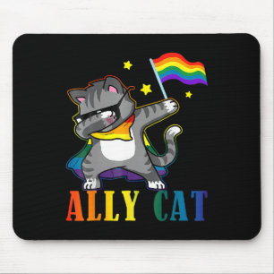 Alfombrilla De Ratón Rainbow Lgbt Lesbian Orgullo divertido gato Dabbin