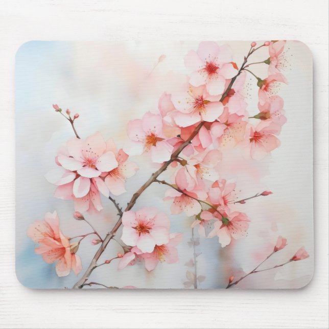 Alfombrilla De Ratón Rama Sakura Rosa Sping (Frente)