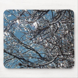 Alfombrilla De Ratón Ramas de árbol cubiertas en hielo