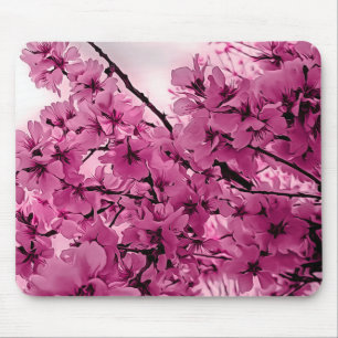 Alfombrilla De Ratón Ramas de cerezo ornamentales Purple Estilizado