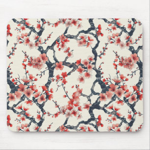 Alfombrilla De Ratón Ramas de flor de cerezo de coral marfil floral asi