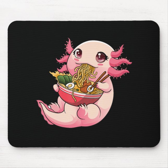 Alfombrilla De Ratón Ramen Axolotl Kawaii Anime Chicas de comida japone (Frente)
