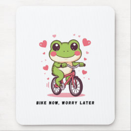 Alfombrilla De Ratón Rana Adorable Montando Bicicleta | Regalo Divertid