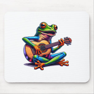 Alfombrilla De Ratón Rana Adorable Tocando Una Guitarra No Te Preocupes