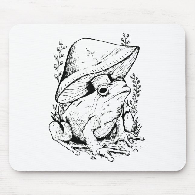 Alfombrilla De Ratón Rana de jardín bajo hongo (Frente)