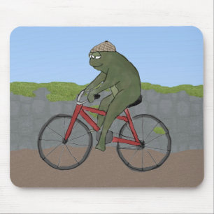 Alfombrilla De Ratón Rana del caballero en una bicicleta Mousepad
